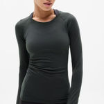 Athleta  XL Momentum Seamless Top Elm Green Long Sleeve X-Large Photo 0