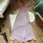 Birdy Grey  Hannah Flutter Sleeve Dress In Dark Mauve With Slit Photo 2