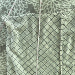 CAbi  Lattice Print Button Up Shirt Size Medium White Black Corpcore Officewear Photo 6