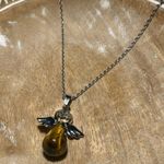 NWOT Tigers Eye Angel Silver Necklace Photo 2