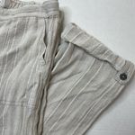 DASH Oatmeal Stripes Linen Blend Straight Leg Carpenter Utility Pants Size M Photo 3