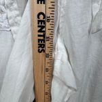 Joie  Cropped Pants 100% Linen White M Drawstring Capri Lace Trim Beach Resort Photo 11