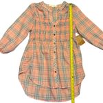 Eden & Olivia  Lightweight Pink Plaid Babydoll Shirt Size Large Photo 3