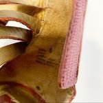 Report Size 8 Leather Red Square Toe Strappy Wedge Photo 3