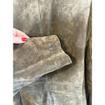 Style & Co Collection Genuine Suede Leather Blazer Jacket Size XL Olive Green Photo 3