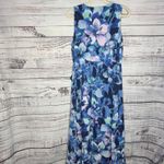 Soft Surroundings Ashyln Blue Purple Floral Ruffle Maxi Dress Size SM Photo 4