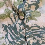 Joie  Floral Linen Blazer Jacket Green and Cream One Button Womens Size Medium Photo 5