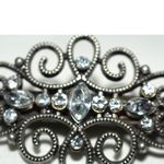 NWOT Vintage Gothic Victorian 3.5" Black Metal Rhinestone Accents Hair Accessory Photo 2