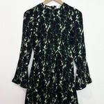ALC Frank A.L.C Trixie Silk Dress Green Black Printed Bell Sleeve Mini A-Line size 0 Photo 2