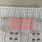 C+D+M White Ruffle Crewneck Sweater Medium Neutral Preppy Casual Formal Photo 1