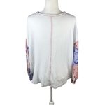 Impressions  White Knit Floral Sleeved Top Size L Photo 3