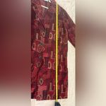 Chico's Vintage 80's Blazer Silk Duster Fashion Trench Red Metallic Print Size 2 Photo 3