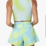 We Wore What SALE!  High Waist Denim Flare Bell Shorts Bright Tie-Dye Shorts NWT 26 Photo 4