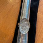 Lia Sophia "Socialite" Silver Tone Oval Ring w/Cut Crystals Center Size 8 Photo 2