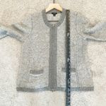 Ann Taylor  Cardigan Women Medium Gray Wool Blend Sweater Office classic preppy Photo 8