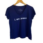 Peace Love World  Navy 'I Am Peace' V-neck Soft Tee T-shirt Photo 1