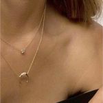 Boutique NEW Women's 18k Gold-Plated Crescent Moon Half Moon Necklace, 16-18" Photo 1