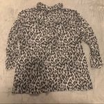 212 Collection Gray Cheetah Print Collared Pull Over 3/4 Sleeve Blouse Size XL Photo 8