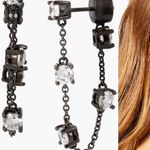 Kurt Geiger  London Front and Back Station Crystal Black Chain Earrings Photo 1