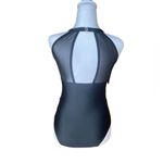 Tempt Me  Black One Piece Swimsuit High Neck Plunge Ruched Tummy Control Small Photo 3