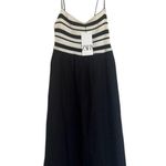 ZARA NWT Knit Striped Black Midi Dress - Size S Bloggers Fave Photo 9