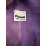 LIVRO Women's Purple Floral Cotton Midi Dress XS Puff Sleeve V Neck Oversized Photo 2