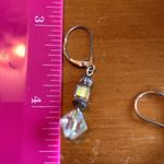 Sparkling Glass Silver Dangling Earrings Photo 2