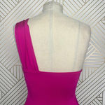 Trina Turk  Getaway Solid One Piece One Shoulder Swimsuit Berry Pink Size‎ US 2 Photo 6