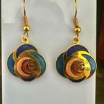 Cloisonné Enamel Swirl Dangle Earrings Photo 6