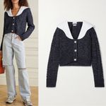 Ganni Poplin Collar Cropped Cardigan- NWT XL Photo 3