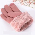 Women's Pink Cold Weather Warm Ladies Girls Ski Snow Gloves Touch Screen Photo 4