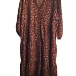 Kervology Plus Size Dipsy Floral Rust and cream Prairie Boho Midi Dress Nwot Photo 3