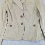 Banana Republic Y2K  Military Blazer Jacket Women's Khaki Cotton Medium Button Photo 3