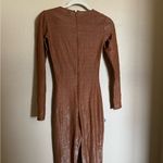 SKIMS  Shimmer Glitter Catsuit Onesie Size Small in Umber Long Sleeve Photo 9