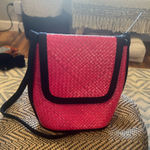 Rafael Sanchez Pink Weave and Black Accent Purse Handbag Crossbody Photo 0