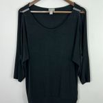 Chico's Travelers by Black Cold Shoulder Top Womens Size 2 Resort Minimalist Boho Photo 0