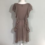 H&M Taupe Brown Ruffle Sheath Shift Dress  Medium Photo 1