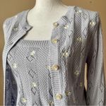 Pink Rose | Lavender Purple 2-pc Knit Floral Cropped Tank & Cardigan Set Sz S Photo 2