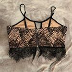 Fora Women's‎ Eyelash Lace Keyhole Scoop Neck Crop Top Bralette Black Photo 1