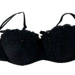 Victoria's Secret Victoria’s Secret Black Beaded Push Up Bra Sz 36B Photo 4