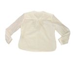 Charlie Paige  Women’s Top Large Linen Blend Embroidered Roll Tab Sleeves Photo 1