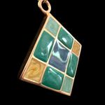 Vintage Women’s Gold Tone Enamel Pendant Coastal Blue Retro Chic Snake Chain 24” Photo 2