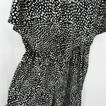 Bar III  Jumpsuit Women SMALL Black Cream Polka Dot Sleeveless Pockets Romper Photo 3