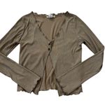 Caution to the Wind Brown Knit Cardigan Women Sweater Size Medium | 63-8 Photo 2