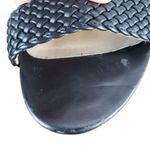 White Mt Emerie Heels Womens 8 Black Faux Leather Strappy Open Toe Sandals Shoes Photo 2