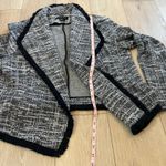 Rachel Zoe  Women’s Navy Blue & White Tweed Open Front Draped Jacket Sz XL Photo 5