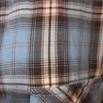 J.Jill Blue Plaid Long Sleeve Cotton Button-up Blouse Top Size Large Tall LT Photo 4