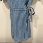 Madewell  Denim Shirred-Sleeve Wrap Dress in Elsworth Wash Size XS EUC Photo 3