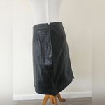Alfani Black Leather Pencil Skirt Size 4 NWOT Genuine Leather Photo 1