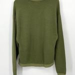 Treasure & Bond  NWOT Olive Green Waffle Knit Trim Pullover Sweatshirt Size Small Photo 4